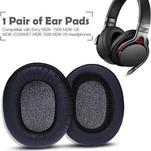 2 PCS Per Pack Thickened Sony/SONY MDR-7506 MDR-V6 MDR-900ST Sponge Earphones Ear Pads Caps Cushion With Artificial Leather
