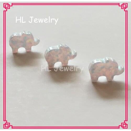 30PCS/Lot 8*11mm Opal Elephant Cabochon Stone Jewelry For DIY Bracelet /Necklace OP17 Synthetic Opal Elephant Pendant