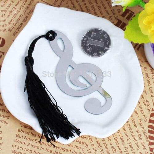 300pcs Music Note Aluminum Alloy Bookmark Bookmarks Marker Label Tassels Box Wedding Birthday Baby Angel Snow Favour Gift