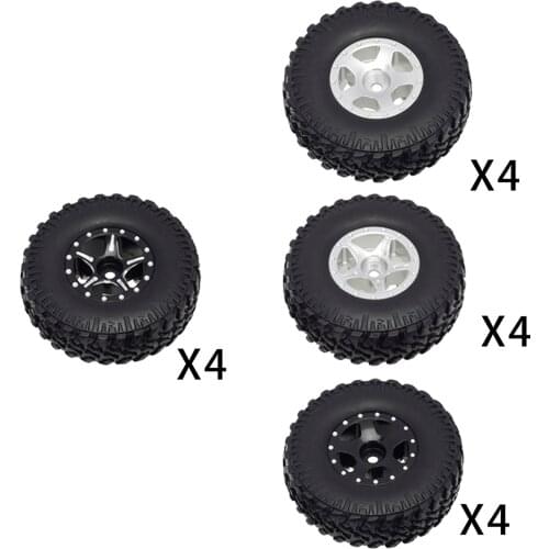 4Pack 54x18mmn Wheel Rims & Tires Set for Axial SCX24 00001 000002 1:24 Scale RC Rock Crawler Car Truck Accessory