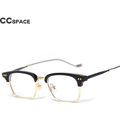 49056 Square Half Frame Plastic Titanium Glasses Frames Ultralight Men Women Optical Fashion Computer Eyeglasses