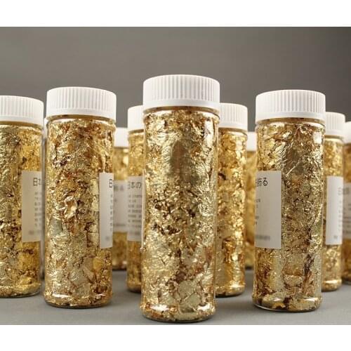 5PCS Cake Decorating Tools Edible Grade Genuine Gold Leaf Schabin Flakes 2g 24K Gold Decorative Dishes for Chef Art Chocolates