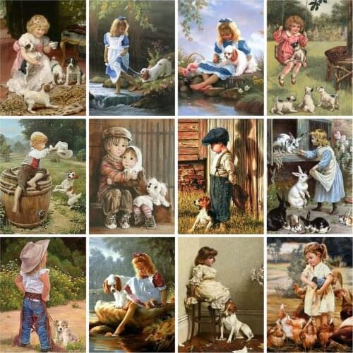 Huacan 5D Diamond Painting Full Square Girl Diamond Mosaic Embroidery Portrait Needlework Rhinestones Pictures Home Decoration