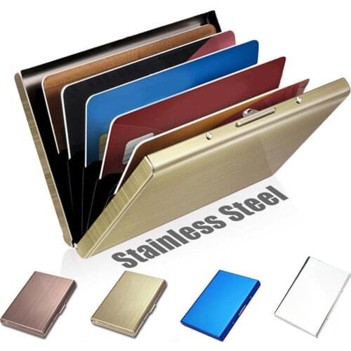 1 PC Aluminum Metal Credit Card Holder Slim Anti-Scan RFID Blocking Wallet Case Business Card Protectiond wallet dropshipping