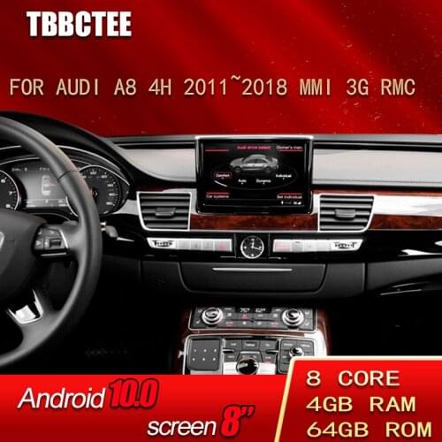 Android 10 Wireless CarPlay 4+64G For Audi A8 4H 2011~2018 MMI 3G RMC Car Multimedia Player Auto Radio GPS Navi Navigation WiFi