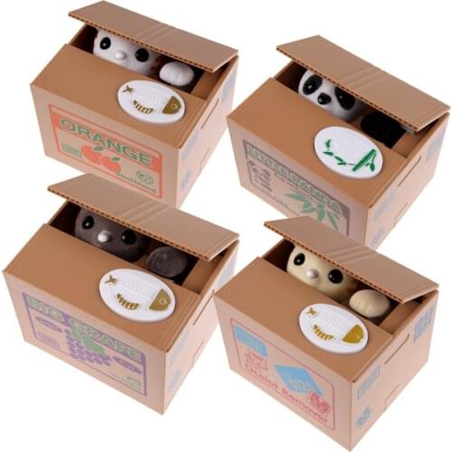 Electric Cat Steal Automated Piggy Bank Moneybox Money Saving Box Ornament Automatic Stole Coin Piggy Bank Kids Gift