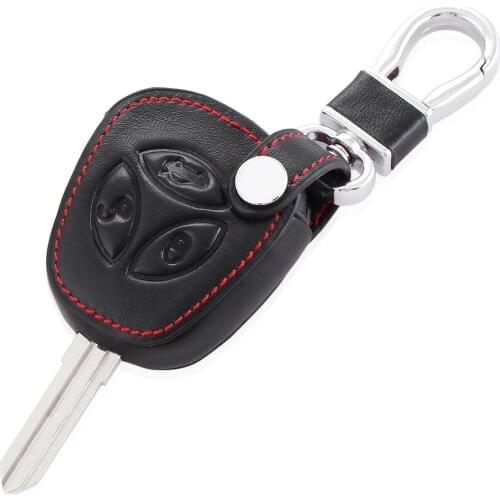 Car styling, Car keychain Black leather car key cover for LADA Priora Largus Kalina Granta Vesta X-Ray XRay,Auto Accessories