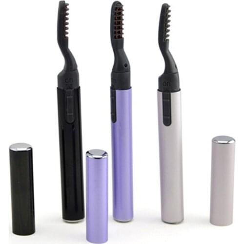 Portable Electric Heated Eyelash Curler Quick Heating Natural Eyelash Curler Purple Long Lasting Makeup Eye Beauty Makeup Tool