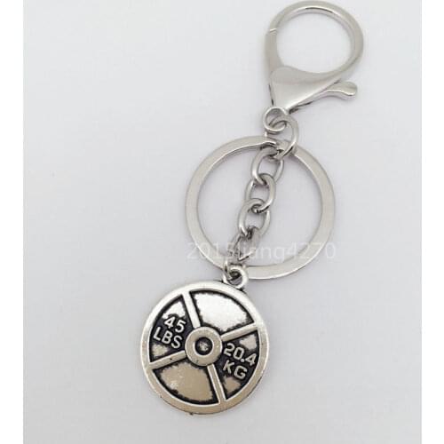 45 WEIGHT PLATE Keychain Charm Fitness Weightlifting Gym crossfit