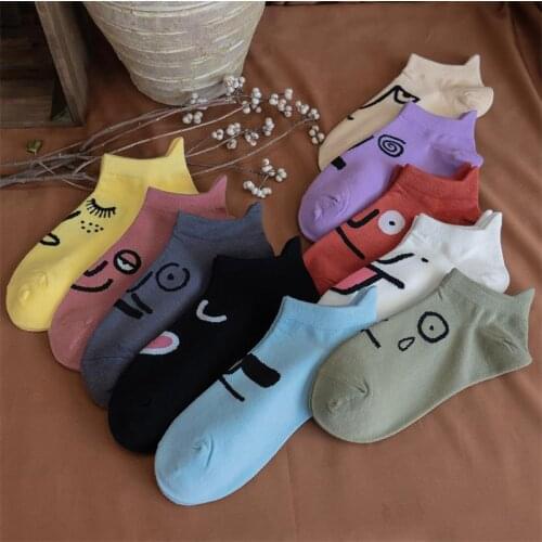 Tide Brand Boat Socks Funny Expression Socks Men and Women Womans Couple Boat Socks Breathable Cotton Socks Drop Shipping Socks