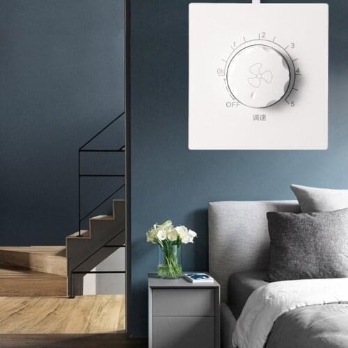 Household Concealed 86 Type 220V 10A Adjustment Ceiling Fan Speed Control Switch Wall Button Switch R2JD