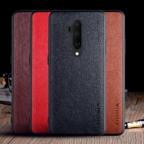 Case for Oneplus 7T Pro Oneplus 7T funda luxury Vintage Leather skin coque with TPU PC hard cover for oneplus 7t pro case capa