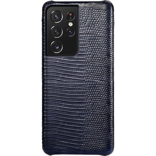 LANGSIDI Original lizard Leather case For samsung Galaxy s21 ultra s20 plus note 20 a52 genuine leather cover new drop shipping