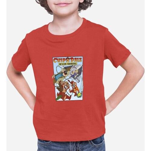 Cartoon Printing Disney Children T-shirts Chip 'n' Dale Pattern Comfort Outdoor Unisex T Shirts Kids Dropship Four Seasons Trend