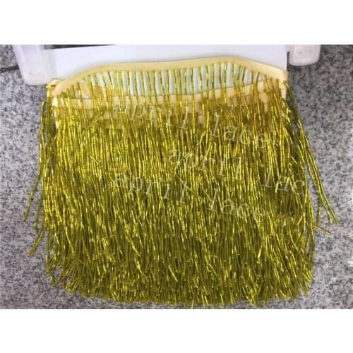 DX005# 5 yards /bag 15cm width lemon yellow beads ribbon fringe tassel for garment/decorative/wedding dress