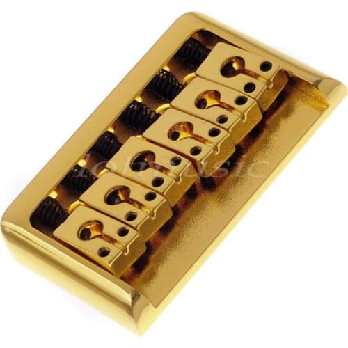 Fixed Bridge Hardtail Bridge Guitar Tailpiece for Electric Guitar Parts Accessories Gold 6 String