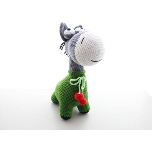 Finecraft Confused Donkey Plush Toy, Knitted And Stuffed Using 100% Organic Handmade Cotton Rope
