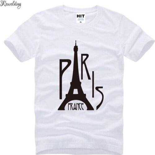 Eiffel Tower France Paris Printed T Shirt Men Summer Style Short Sleeve O-Neck Cotton Mens T Shirt Novelty Men Top Tee Big Size