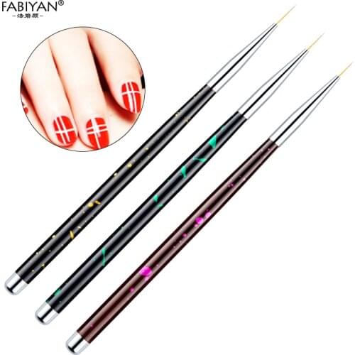 3pcs/set Nail Art Brush Liner Pen Aluminum Carving Painting Drawing Flower Design Tips Acrylic UV Gel Polish Manicure Tools DIY
