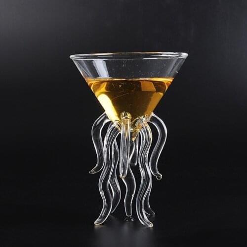 100ML Creative Octopus Cocktail Glass Transparent Jellyfish Glass Cup Juice Glass Goblet Conical Wine Champagne Glass