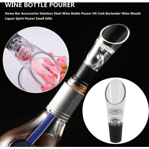Hot Acrylic Stainless Wine Pour Spout Bottle Stopper Decanter Aerator Bottle Plug Cap Pour Pourer Seal Cap Shutdown Spout