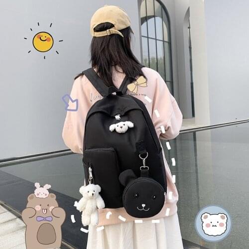 Japanese Cute Womens Backpack Nylon Waterproof And Wear-resistant Student School Bag Large Capacity Versatile Travel Backpacks