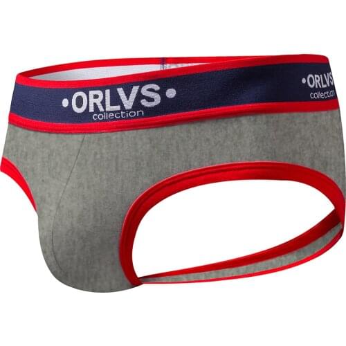 ORLVS Mens Panties Underwear Men Jockstrap Mens Briefs Ropa Interior Hombre Gay Underwear Slip Homme Cotton Mens Briefs