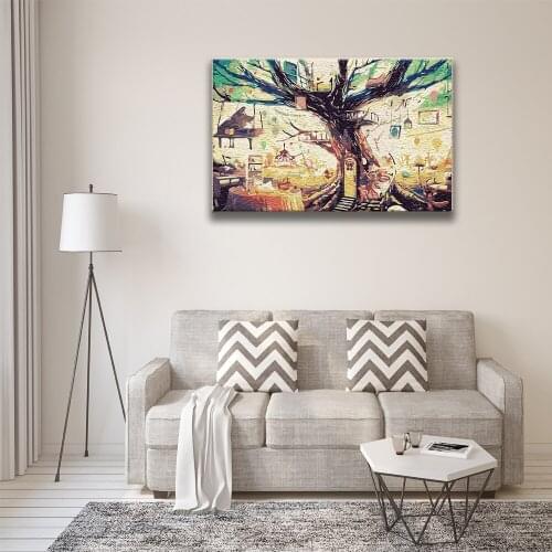 DIY Paint By Numbers Beautiful Landscape Still Life Tree Of Life Oil Painting On Canvas Home Decoration For Living Room 40×50CM
