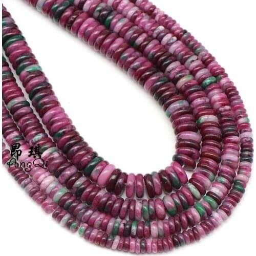 Natural Stone Abacus Shape Tourmaline Loose Beads 6 8 10 12mm Pick Size Spacer Beads For Jewelry Making DIY Bracelet Accessories