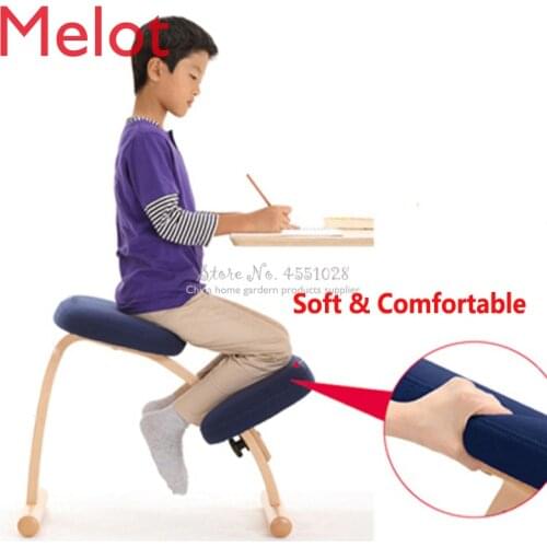 New Wooden Posture Chair with Pole Ergonomic Kneeling Adjustable Posture Stool for Kids & Adults with Thick Comfortable Cushions