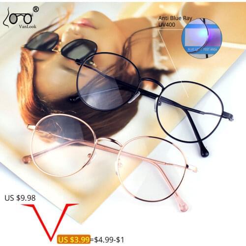 Women Blue Light Blocking Computer Glasses Screen Protection Fashion Young Girls Round Spectacles Frames For Men Anti UV400