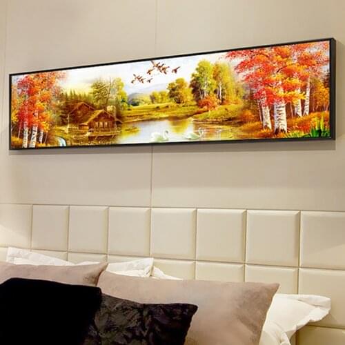 Landscape tree swan crow large 5D DIY Diamond Painting Full Square Drill Embroidery 3D Mosaic Needlework Kits Home Decor AA1596