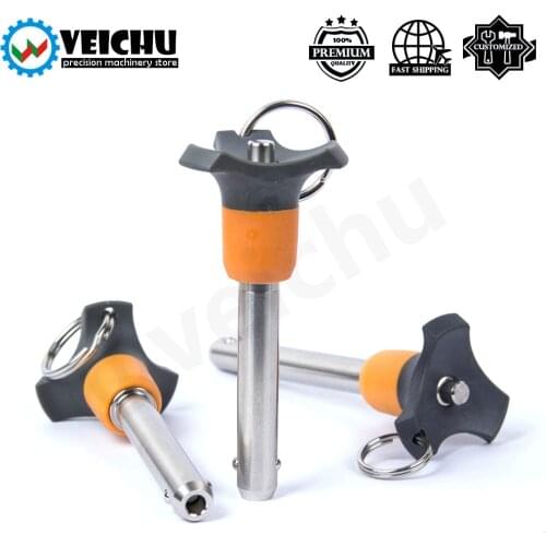 VCN210 Plastic Knob Quick Release And Fasten Pins Self-Locking Ball Lock Pins Detent Pin With Button Handle