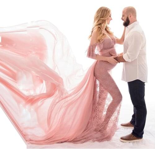 Long Maternity Photography Props Pregnancy Dress For Photo Shooting Off Shoulder Pregnant Dresses For Women Maxi Maternity Gown