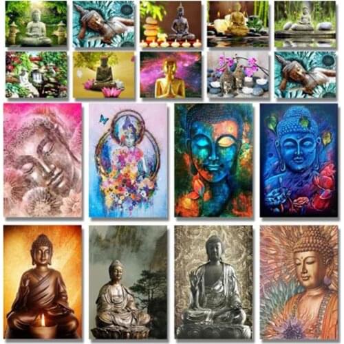Full 5D Diy Daimond Painting "Lotus Buddha" 3D Diamond Painting Round Rhinestones Diamant Painting Embroidery Religious Icon F54