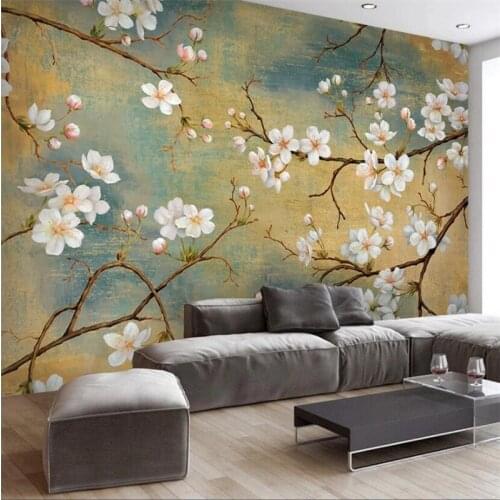 Custom wallpaper 3d European retro flower and bird background wall living room bedroom mural restaurant decoration painting обои