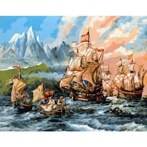 Adventures in the New World Coloring By Numbers Digital Picture Landscape Modern Painting By Numbers Kits