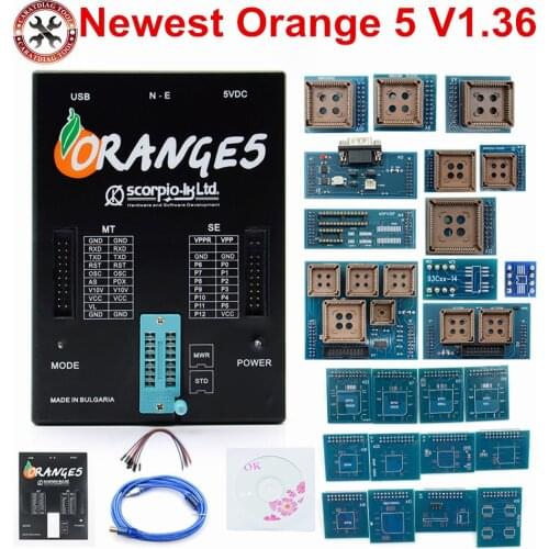 Newest Orange 5 V1.36 Full Adapters ECU Programmer Device OEM Orange5 Full Universal Programmer V1.35 Orange5 Plus Programming