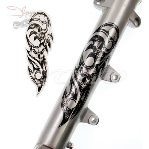 Transparent Abnormity Skull Decal Front Fork Decals Fender Sticker Fairing Graphic For For Harley Sportster Softail Dyna Touring