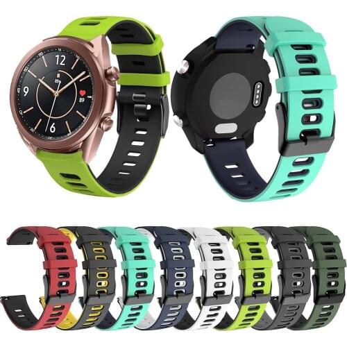 For Samsung galaxy watch 3 41 45mm Strap for Watch 42 46mm strap Silicone watch band 22 20mm Wristband Accessories TWO-COLOR