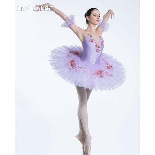 Lilac Classical Ballet Pancake Tutu for Girls Stage Show Performance & Competition Professional Ballet Dance Tutu Dress BLL081-1