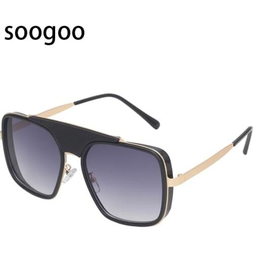 Cool Square Sunglasses 2021 Trendy Mechanical Big Frame Sun Glasses Luxury Brand Designer UV400 Lunettes