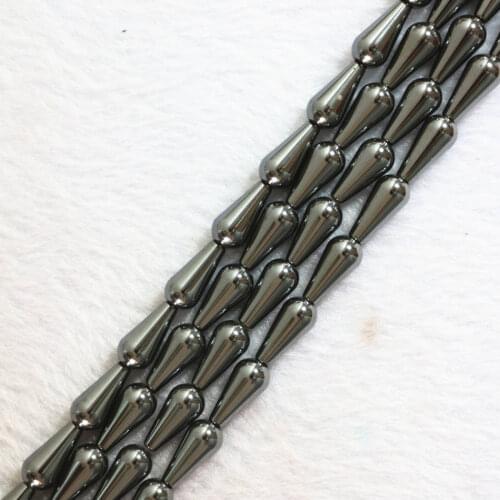 High quality black hematite stone 5X8mm 6X12mm water drops loose beads diy jewelry B231