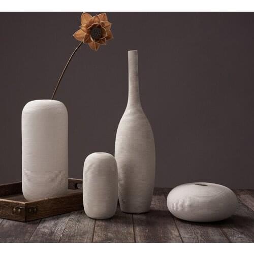 High Quality Vases Hydroponic Ceramic Minimalist Art Nordic White Vase Living Room Creative Jarrones Wedding Decoration EB5HP