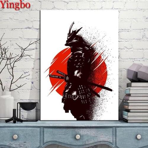 Japan Samurai Bushido full round square diamond embroidery 5D diamond painting kits Diamond mosaic color pictures rhinestones
