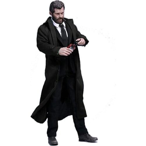 1/6 Scale Male Soldier Black Windbreaker Overcoat Wire Model Clothes Hem Model for 12" Phicen Tbleague HT Doll Action Figure Toy