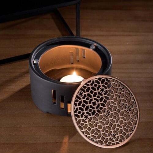 1PC Ceramic Candle Stand Tea Heater Tea Stove Milk Warmer Candle Holder with Mat without Candle for Home Cafe WF