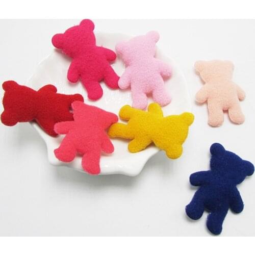 10-50Pcs Cute Plush Bears Appliqued DIY Crafts Supplies Kids Girl Basteln Headwear Hair Pin Accessories Artesanato Material