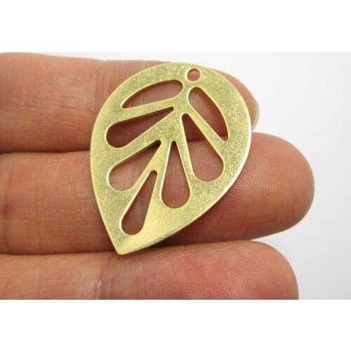 Brass charms 30x23.6x1mm Raw brass Leaf earrings pendant -20pcs R795