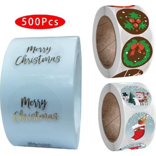 500Pcs Korean Decorative Merry Christmas Sticker Thank You Cute Gold Snow Flake Seal Label Foil Washi Holiday Gift Kit Scrapbook